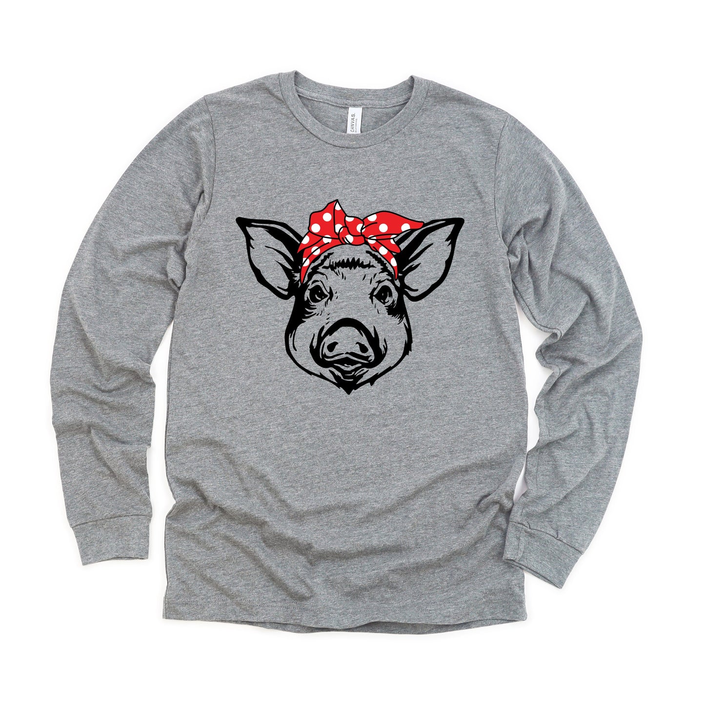 Pig and Bandana | Long Sleeve Crew Neck