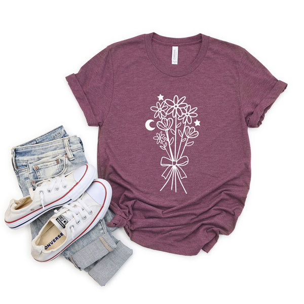 Bouquet With Ribbon | Short Sleeve Crew Neck