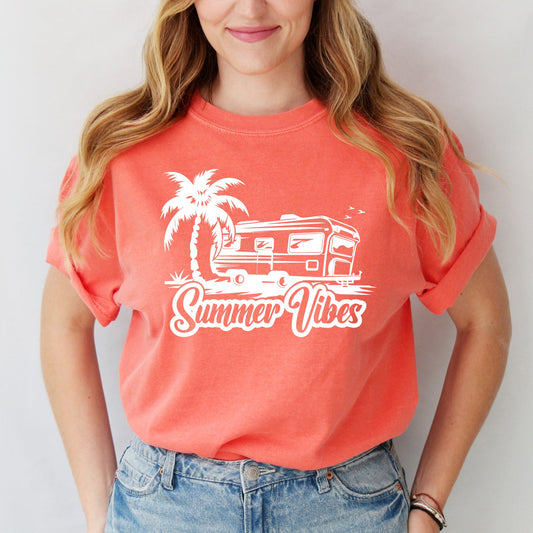 Summer Vibes Camper | Garment Dyed Short Sleeve Tee