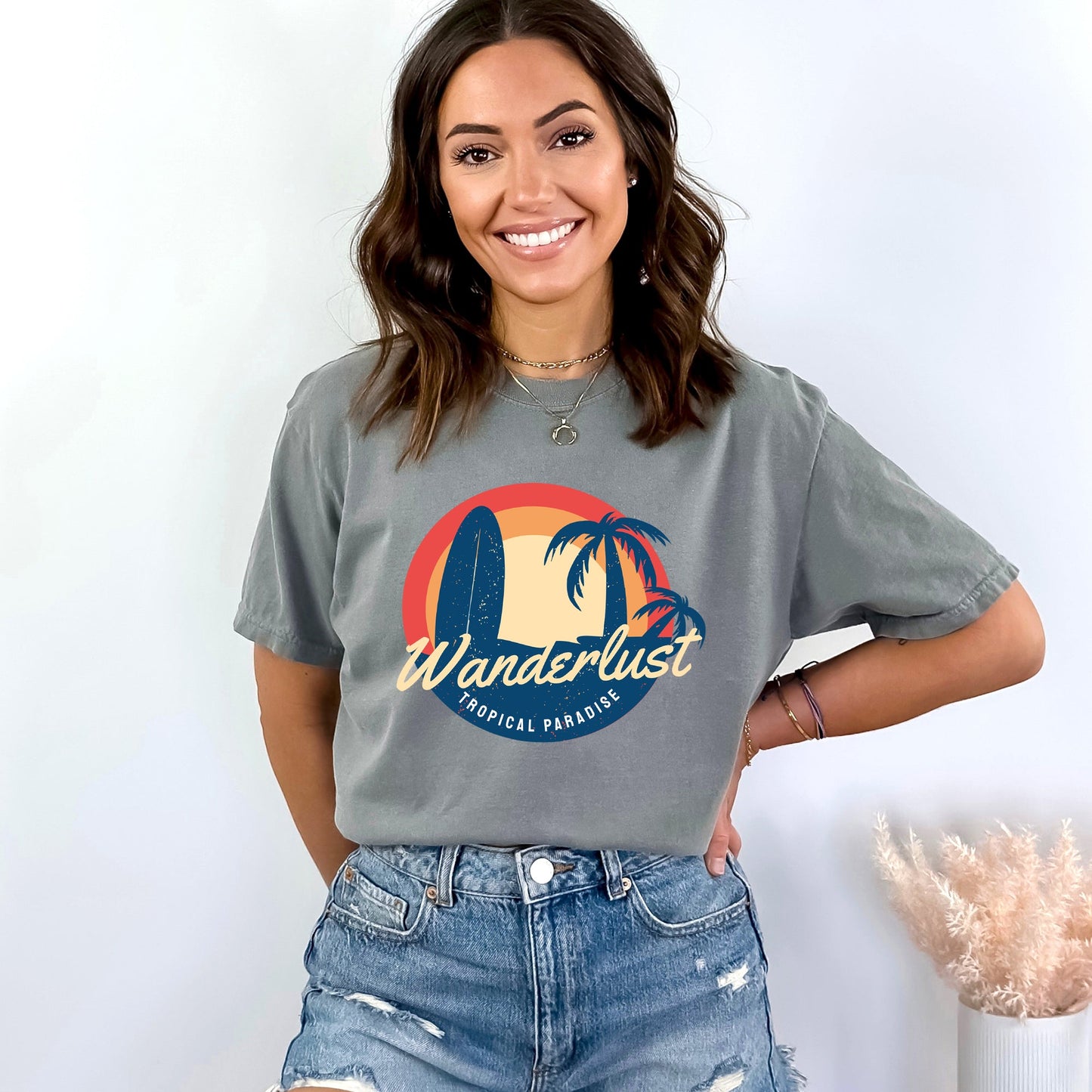 Wanderlust Tropical Paradise | Garment Dyed Short Sleeve Tee