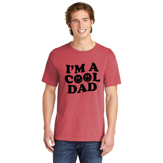 Cool Dad Smiley Face | Men's Garment Dyed Tee