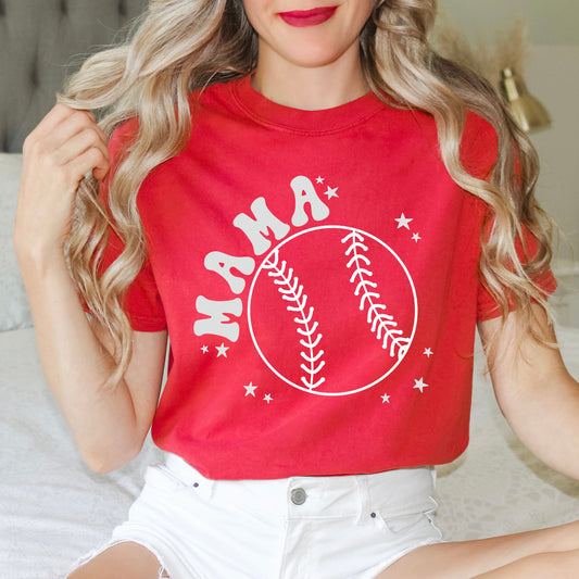 Mama Baseball Stars Mini | Garment Dyed Short Sleeve Tee