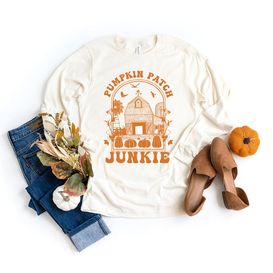 Pumpkin Patch Junkie | Long Sleeve Crew Neck