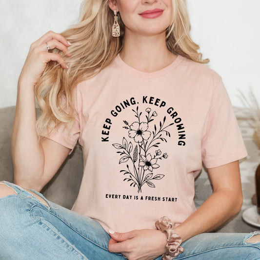 Keep Going Keep Growing | Short Sleeve Graphic Tee