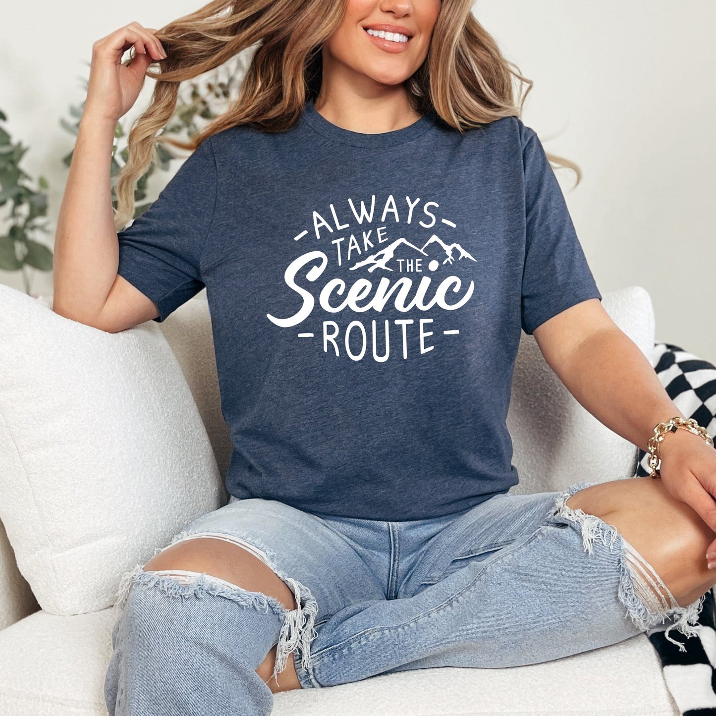 Take The Scenic Route Words | Short Sleeve Graphic Tee