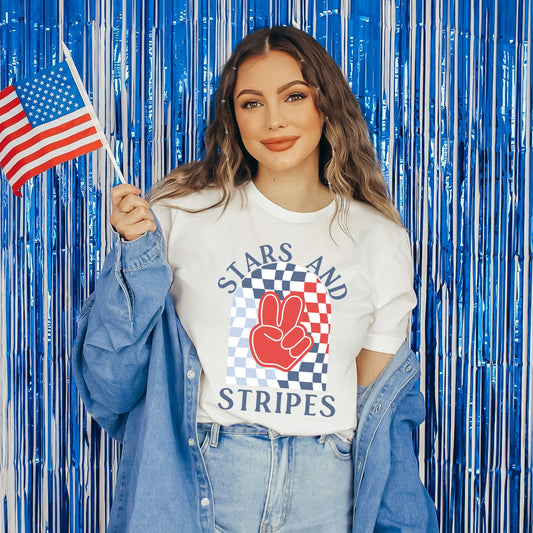 Stars And Stripes Peace | Short Sleeve Graphic Tee