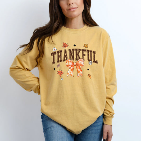 Coquette Thankful | Garment Dyed Long Sleeve