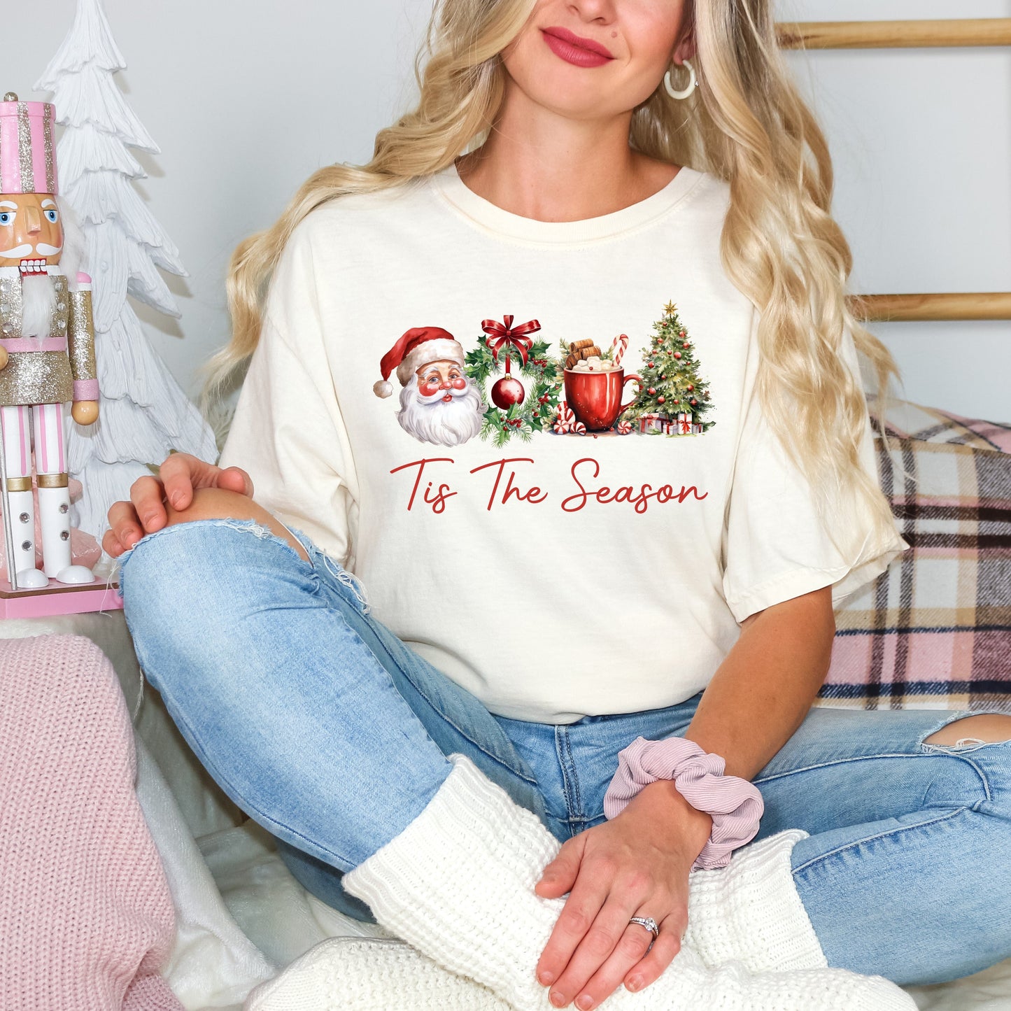 Tis The Season Christmas Collage | Garment Dyed Tee