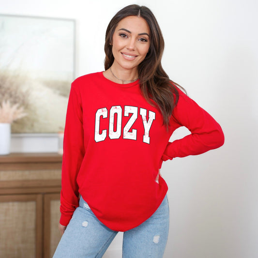 Cozy Worn Varsity | Long Sleeve Crew Neck