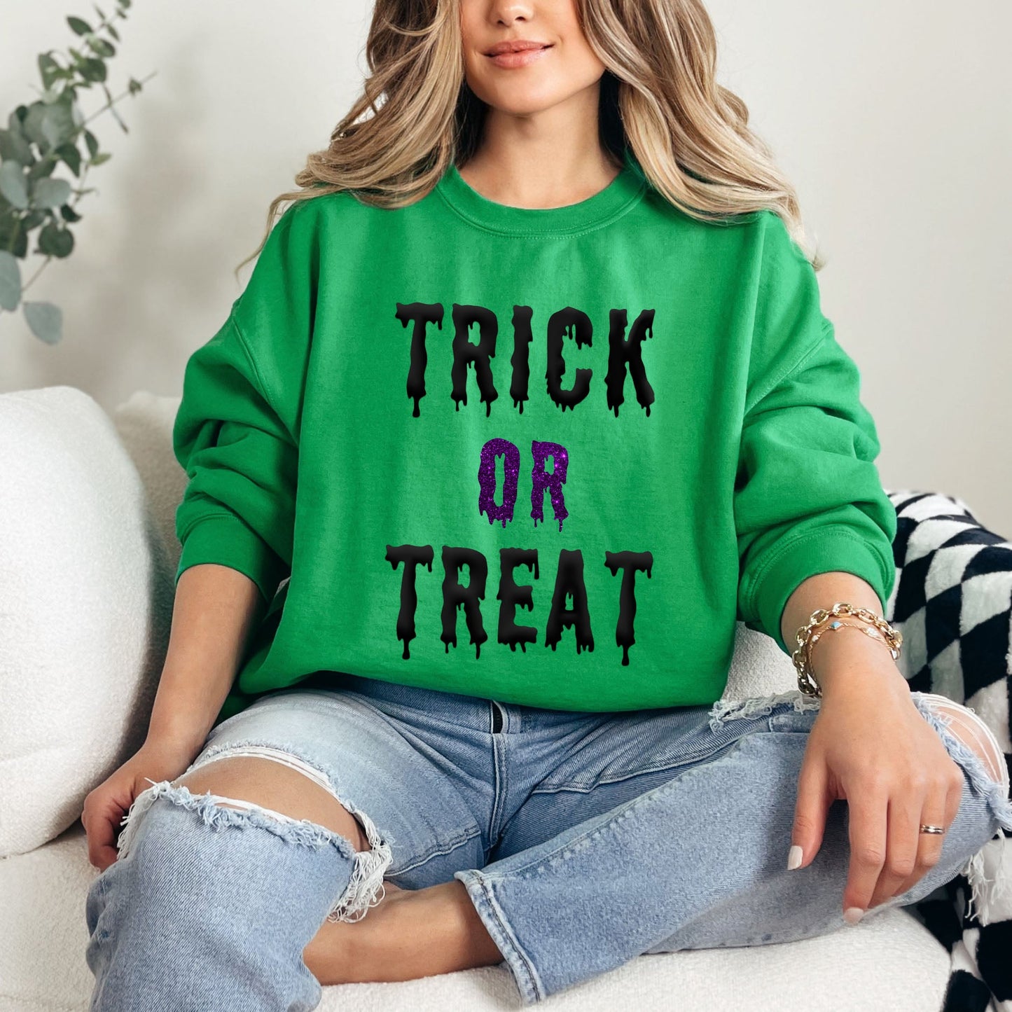 Trick Or Treat Puff Print | Sweatshirt