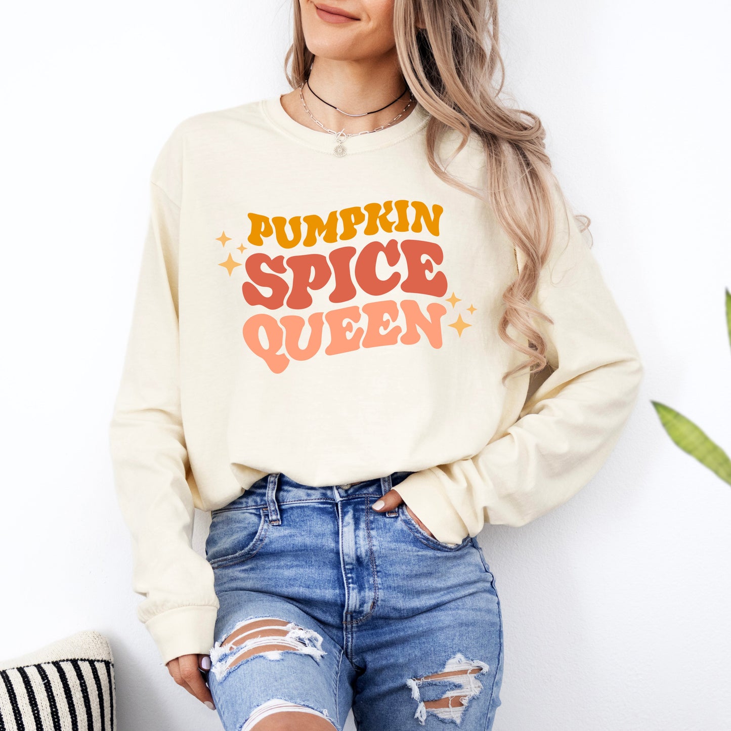 Pumpkin Spice Queen | Garment Dyed Long Sleeve