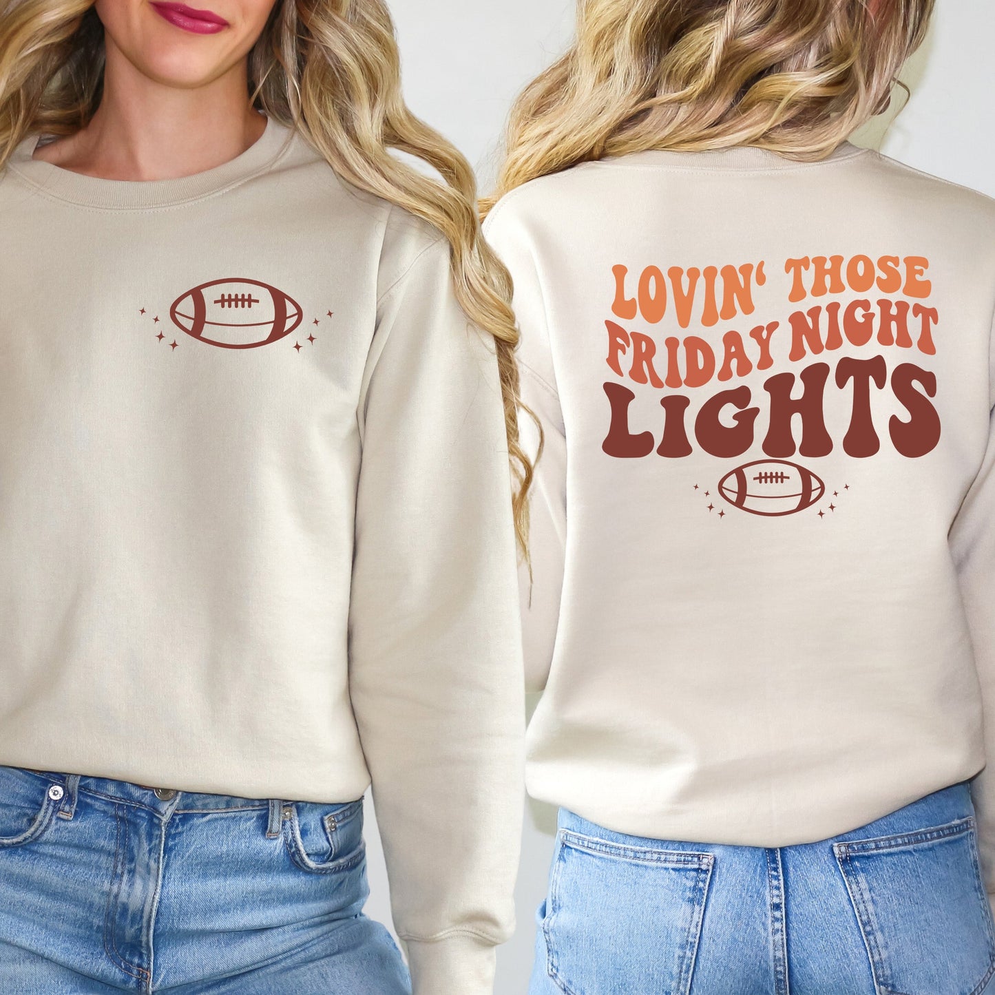 Friday Night Lights Football | Front And Back Design Sweatshirt