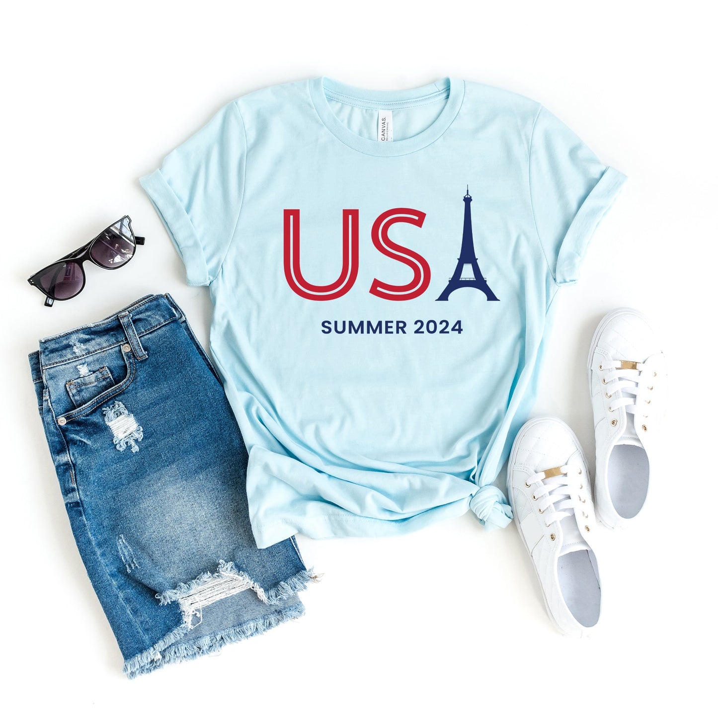 USA Eiffel Tower | Short Sleeve Graphic Tee