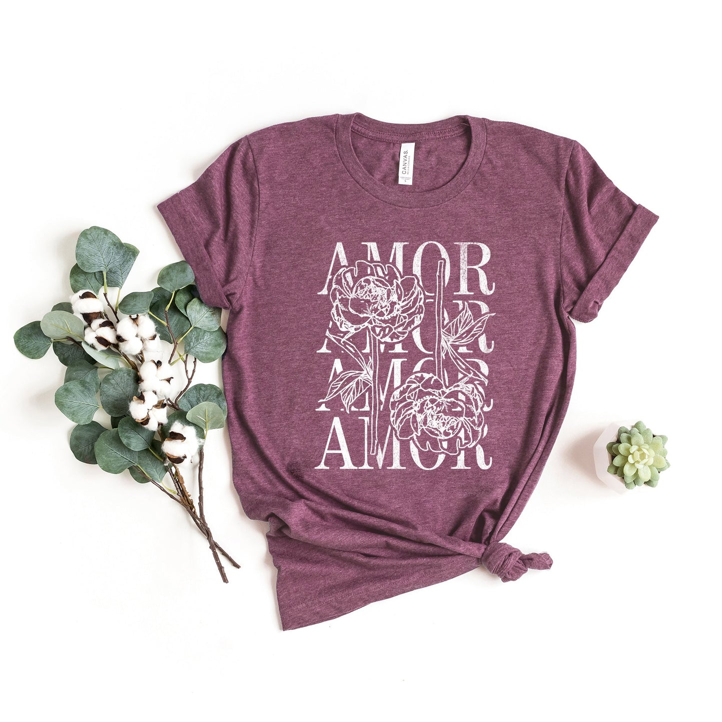 Amor Floral Grunge | Short Sleeve Crew Neck