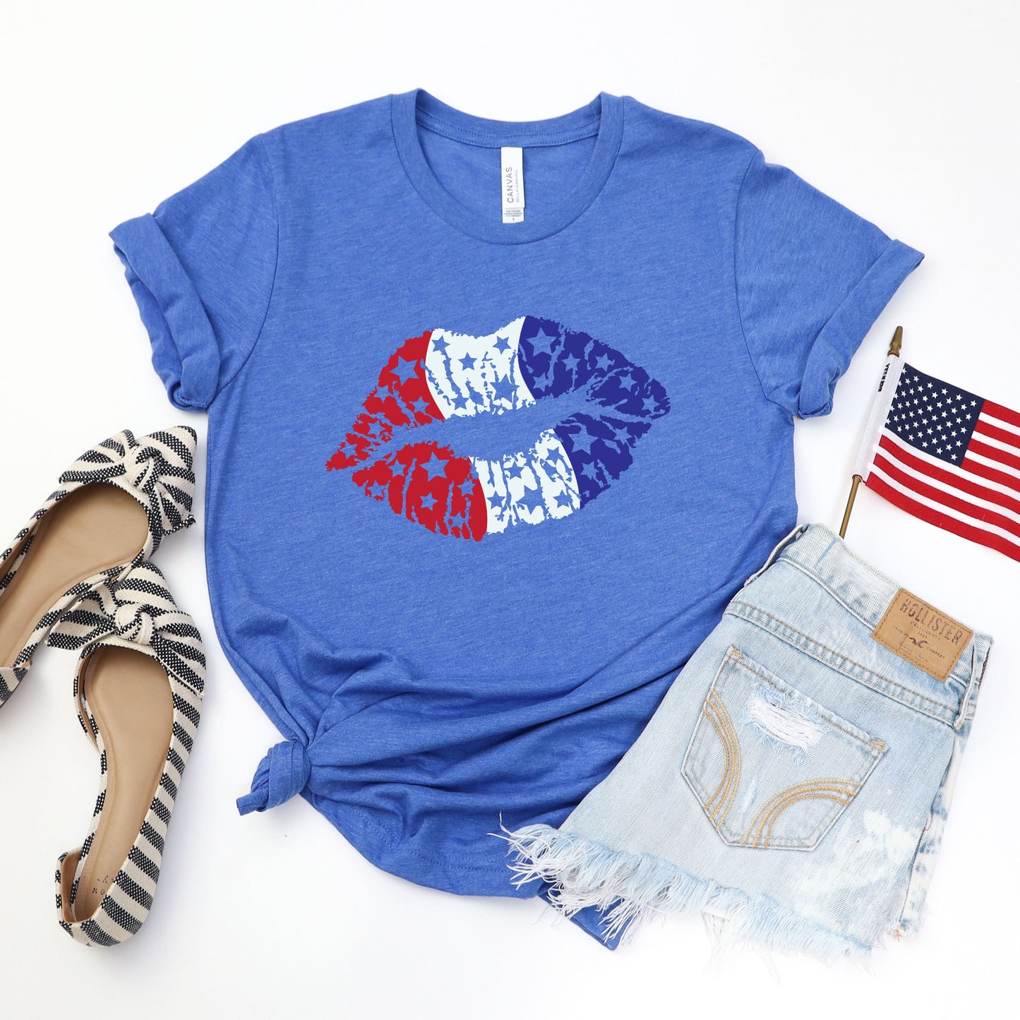 Patriotic Lips | Short Sleeve Graphic Tee