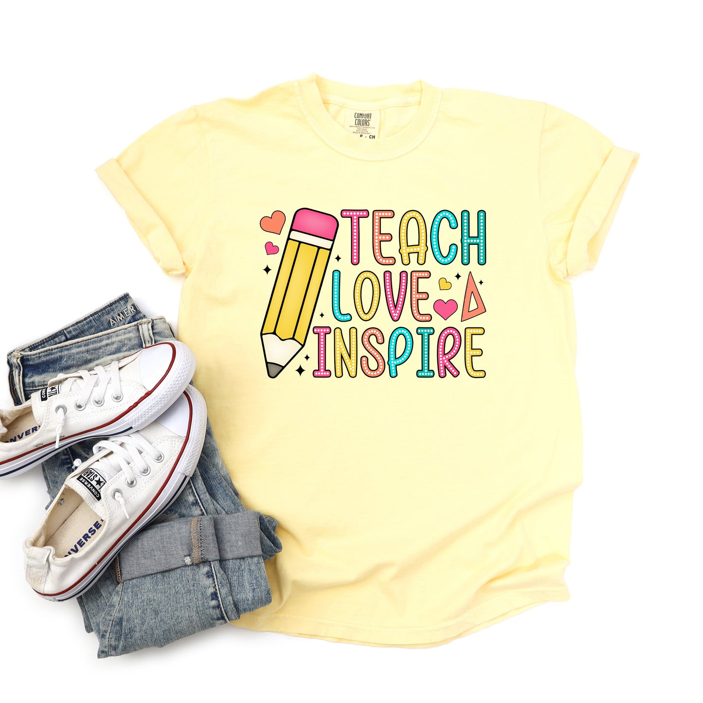 Teach Love Inspire Pencil | Garment Dyed Short Sleeve Tee