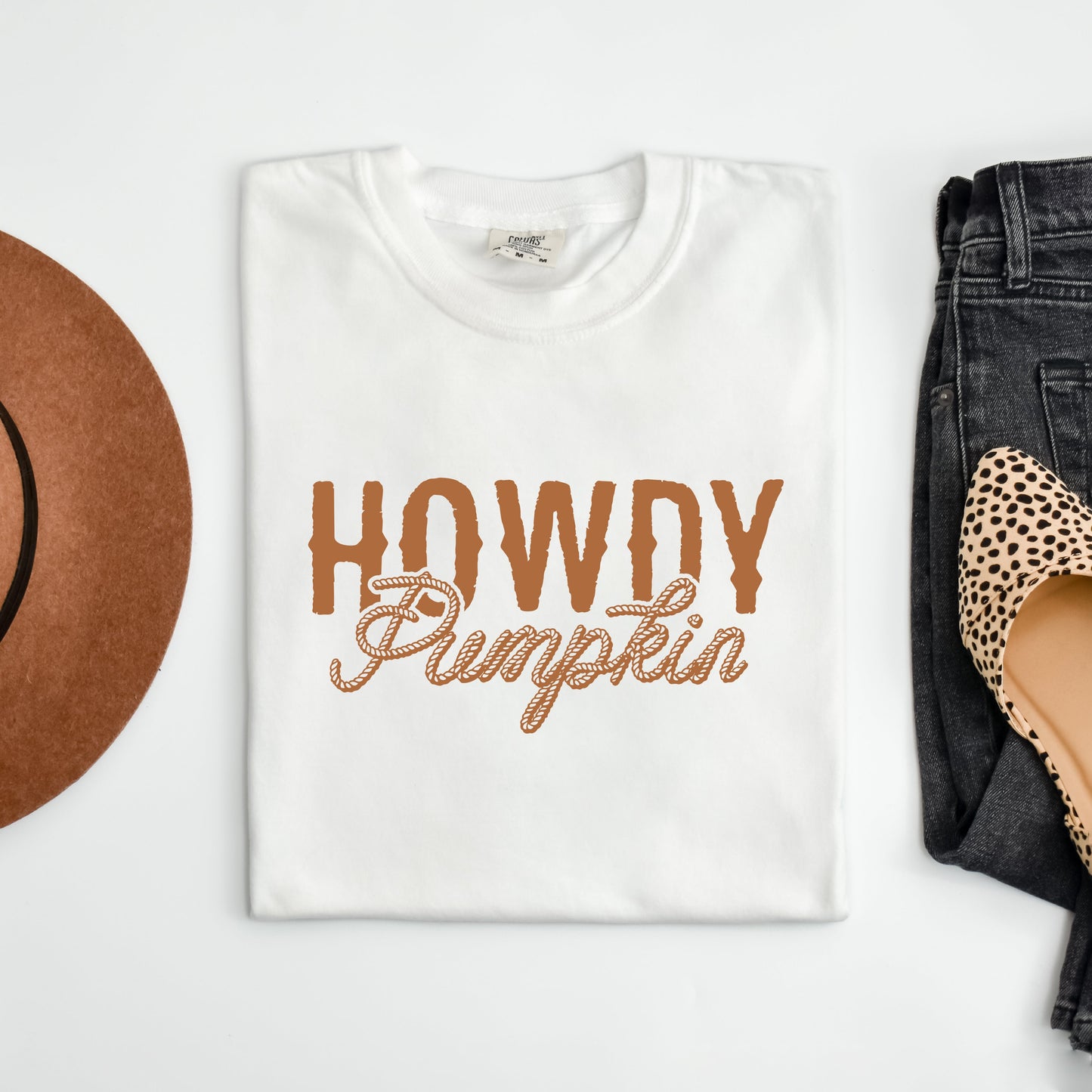 Howdy Pumpkin Rope | Garment Dyed Short Sleeve Tee