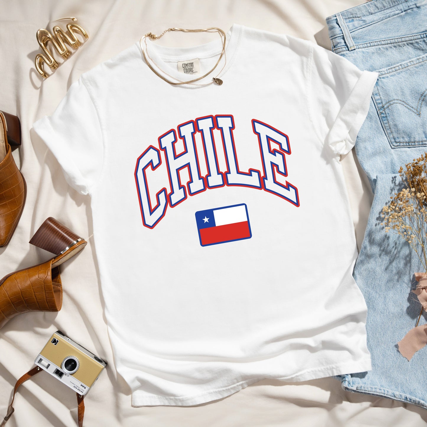 Chile Flag | Garment Dyed Short Sleeve Tee