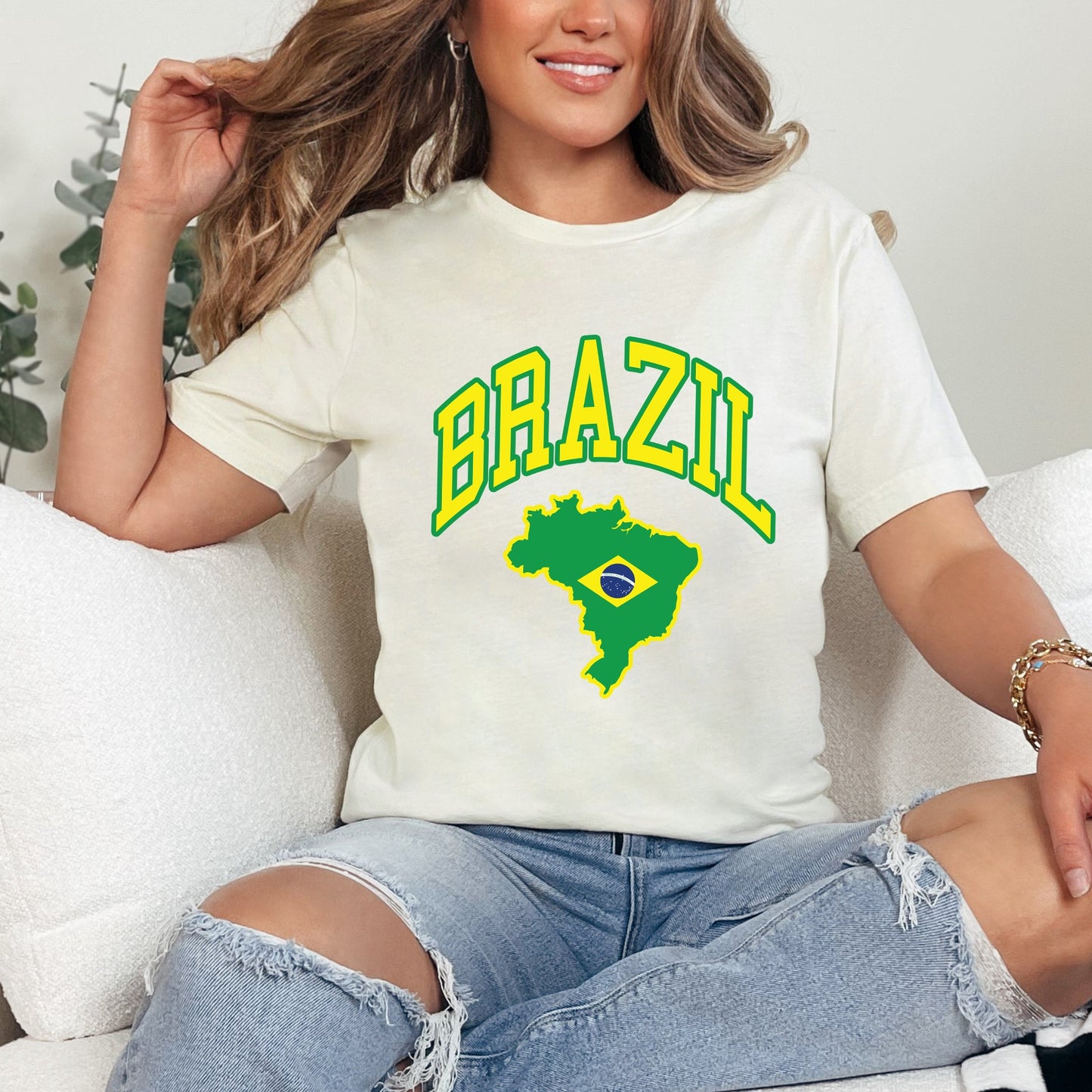 Brazil Map | Short Sleeve Crew Neck