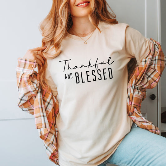 Thankful And Blessed | Short Sleeve Graphic Tee