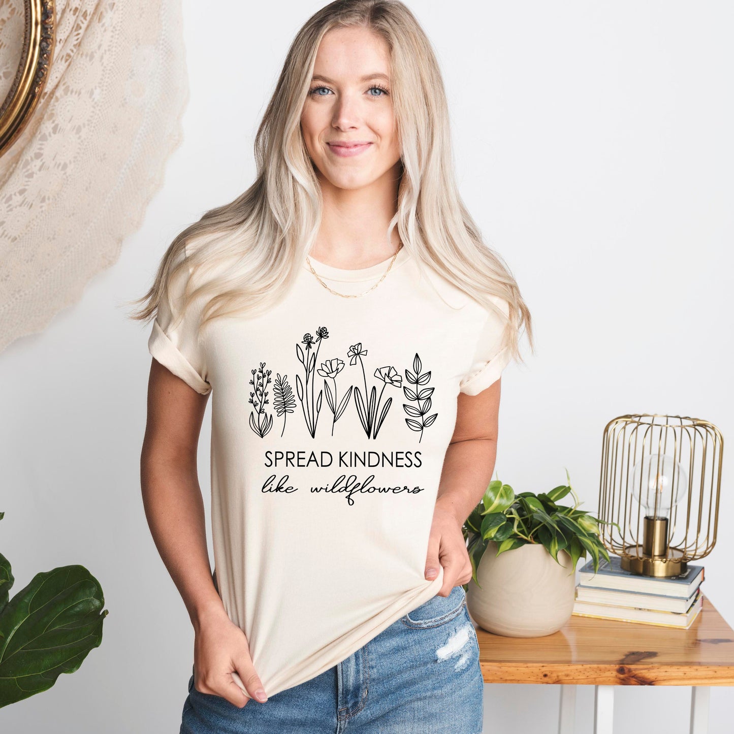 Spread Kindness Like Wildflowers | Short Sleeve Graphic Tee