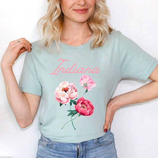 Indiana Flower Colorful | Short Sleeve Graphic Tee