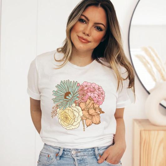 Colorful Flower Bouquet | Short Sleeve Graphic Tee