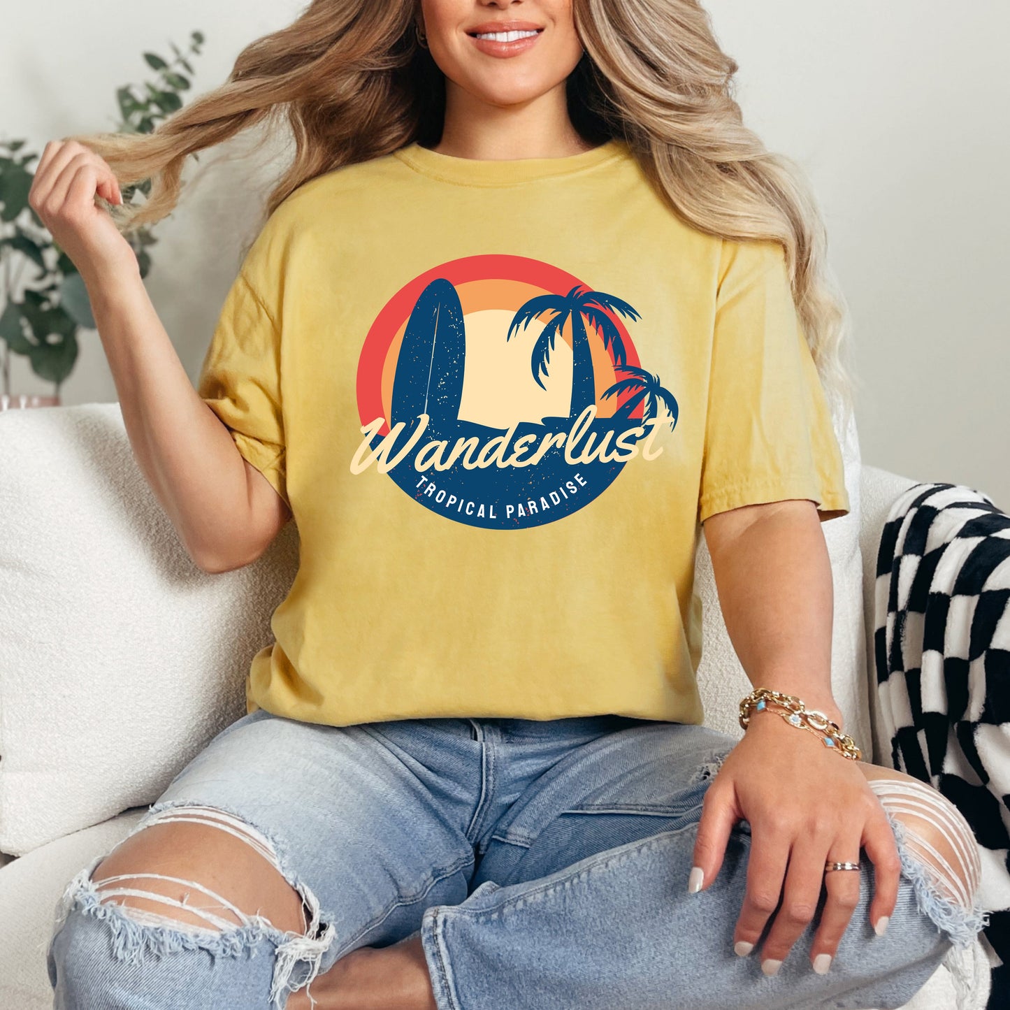 Wanderlust Tropical Paradise | Garment Dyed Short Sleeve Tee