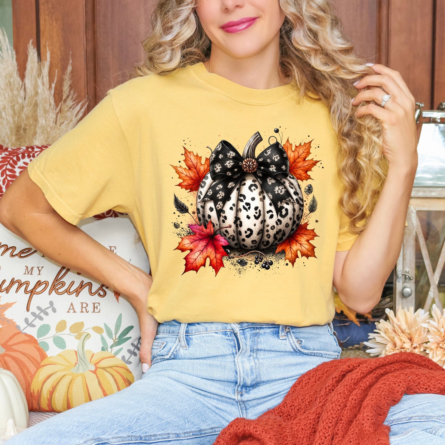 Coquette Animal Print Pumpkin | Garment Dyed Tee