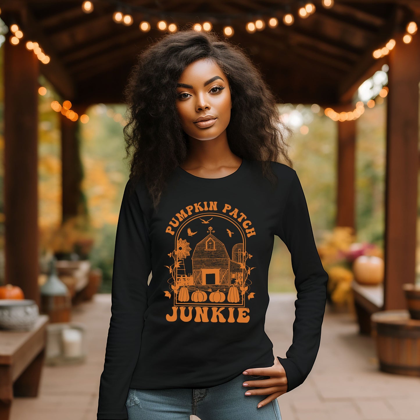 Pumpkin Patch Junkie | Long Sleeve Crew Neck