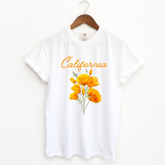 California Flower Colorful | Garment Dyed Short Sleeve Tee