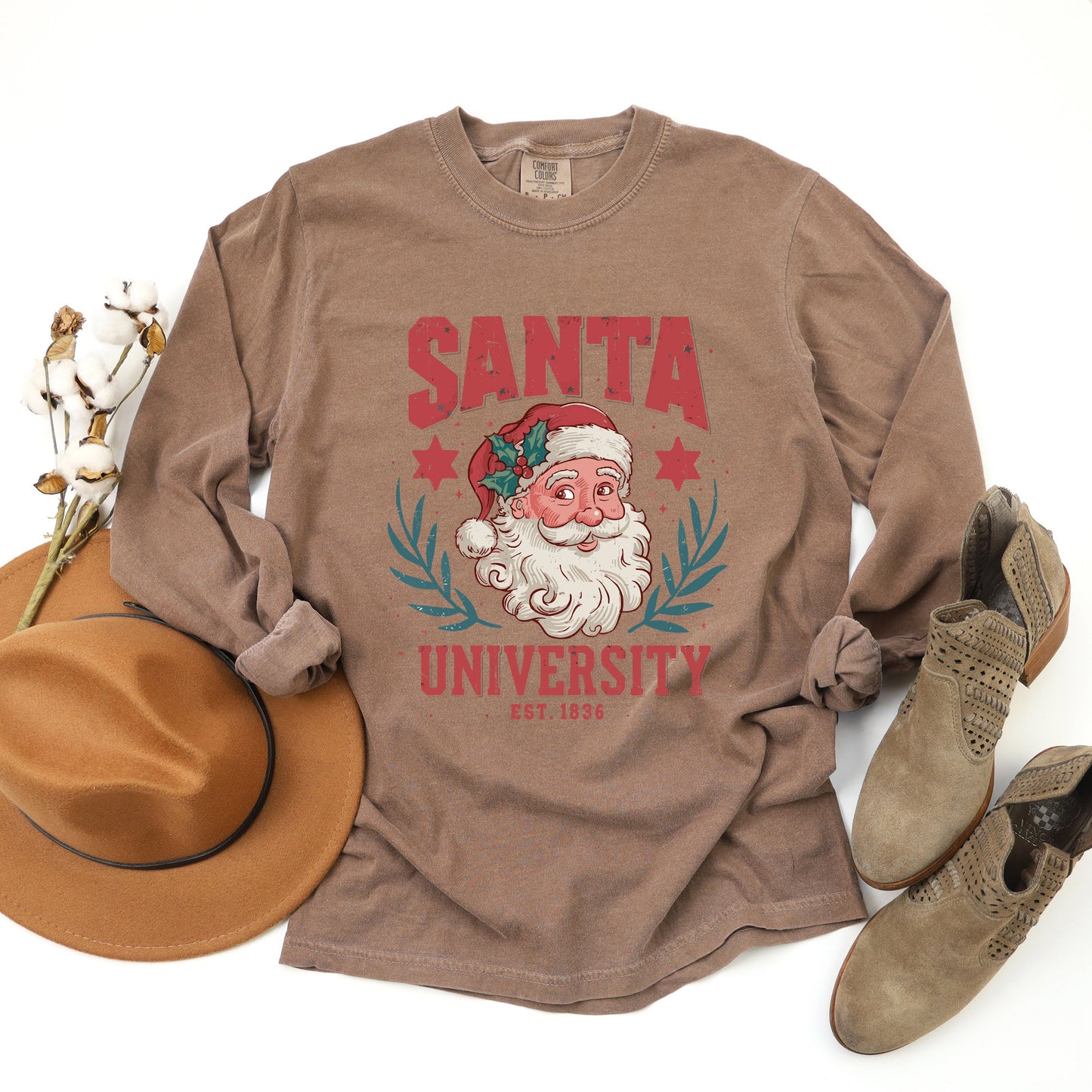 Vintage Santa University | Garment Dyed Long Sleeve