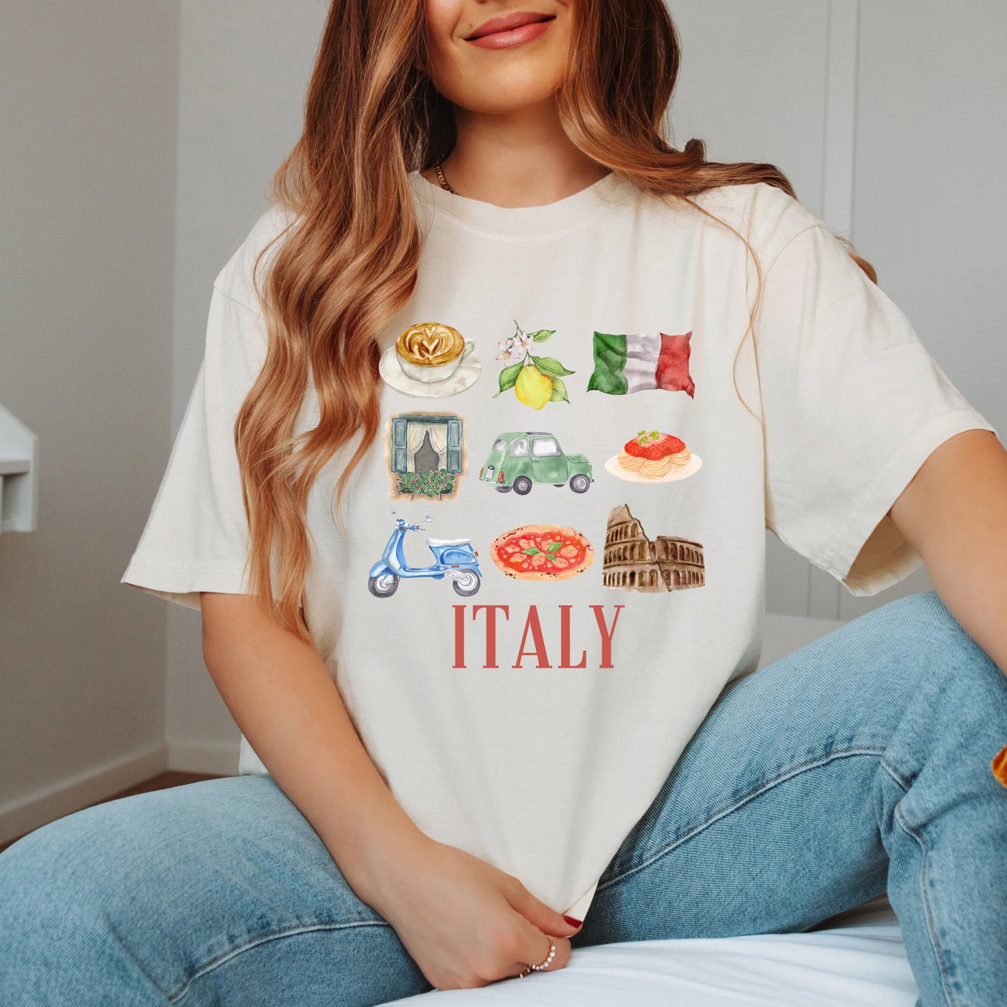 Italy Travel Collage | Garment Dyed Short Sleeve Tee