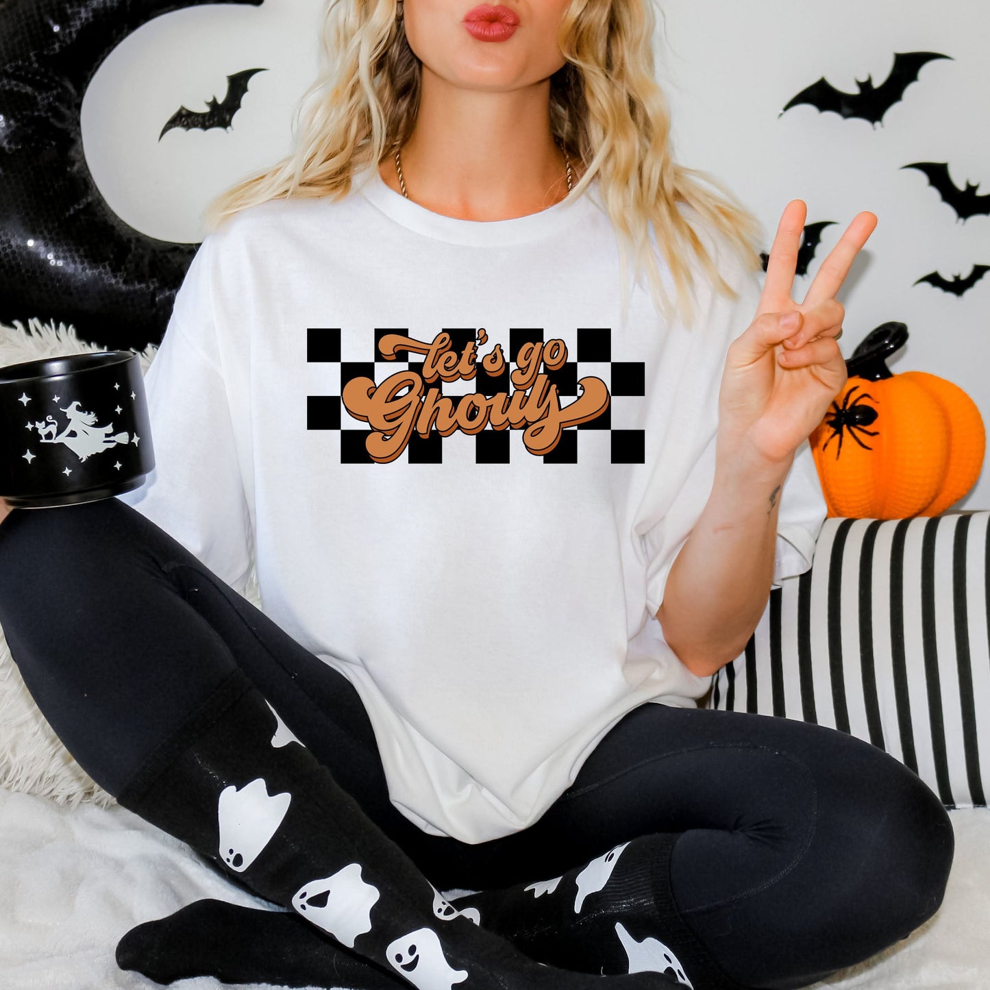 Let's Go Ghouls Checkered | Garment Dyed Tee