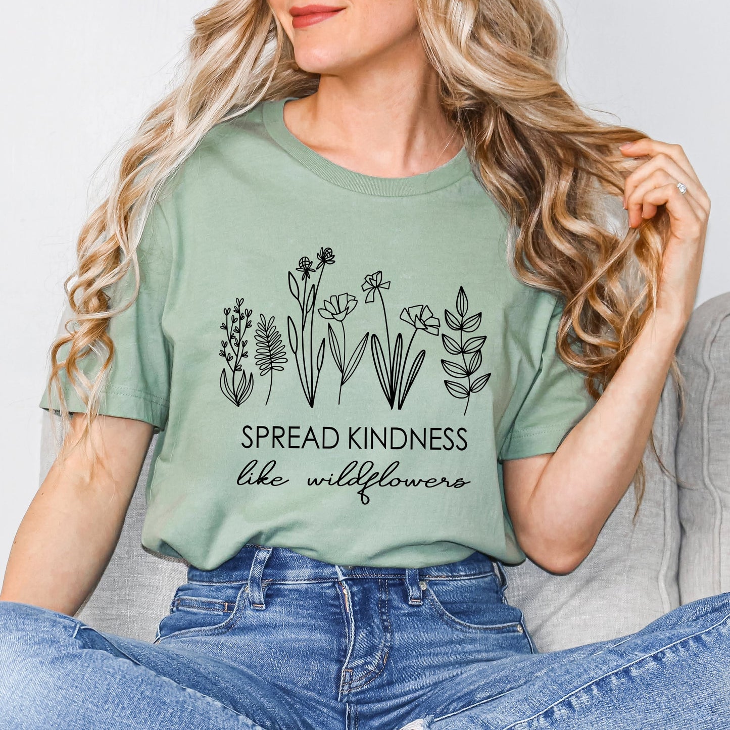 Spread Kindness Like Wildflowers | Short Sleeve Graphic Tee