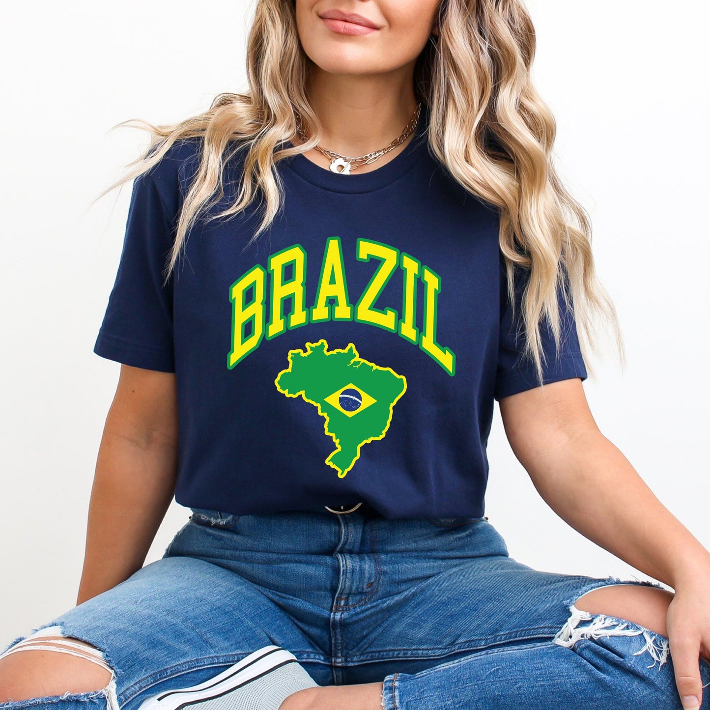 Brazil Map | Short Sleeve Crew Neck