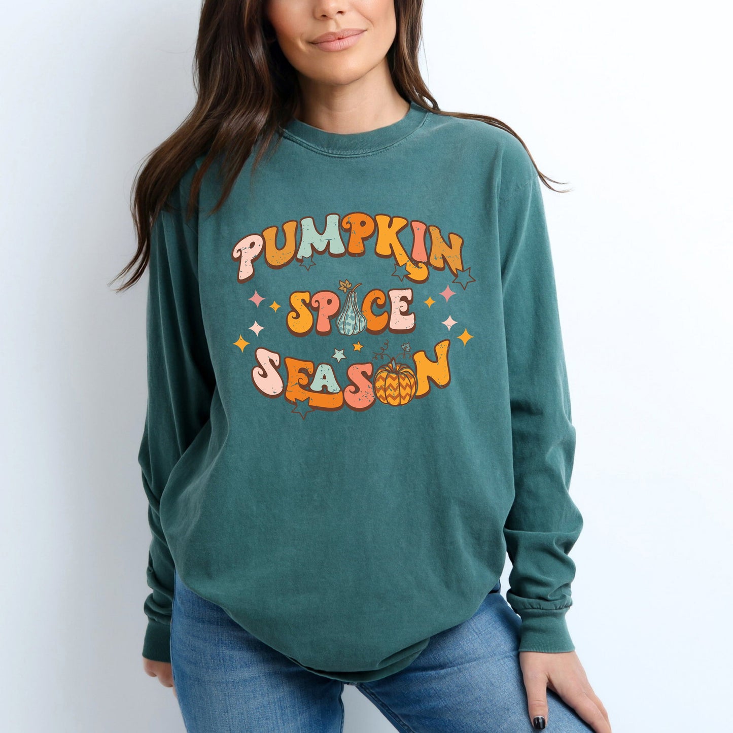 Pumpkin Spice Season Colorful | Garment Dyed Long Sleeve