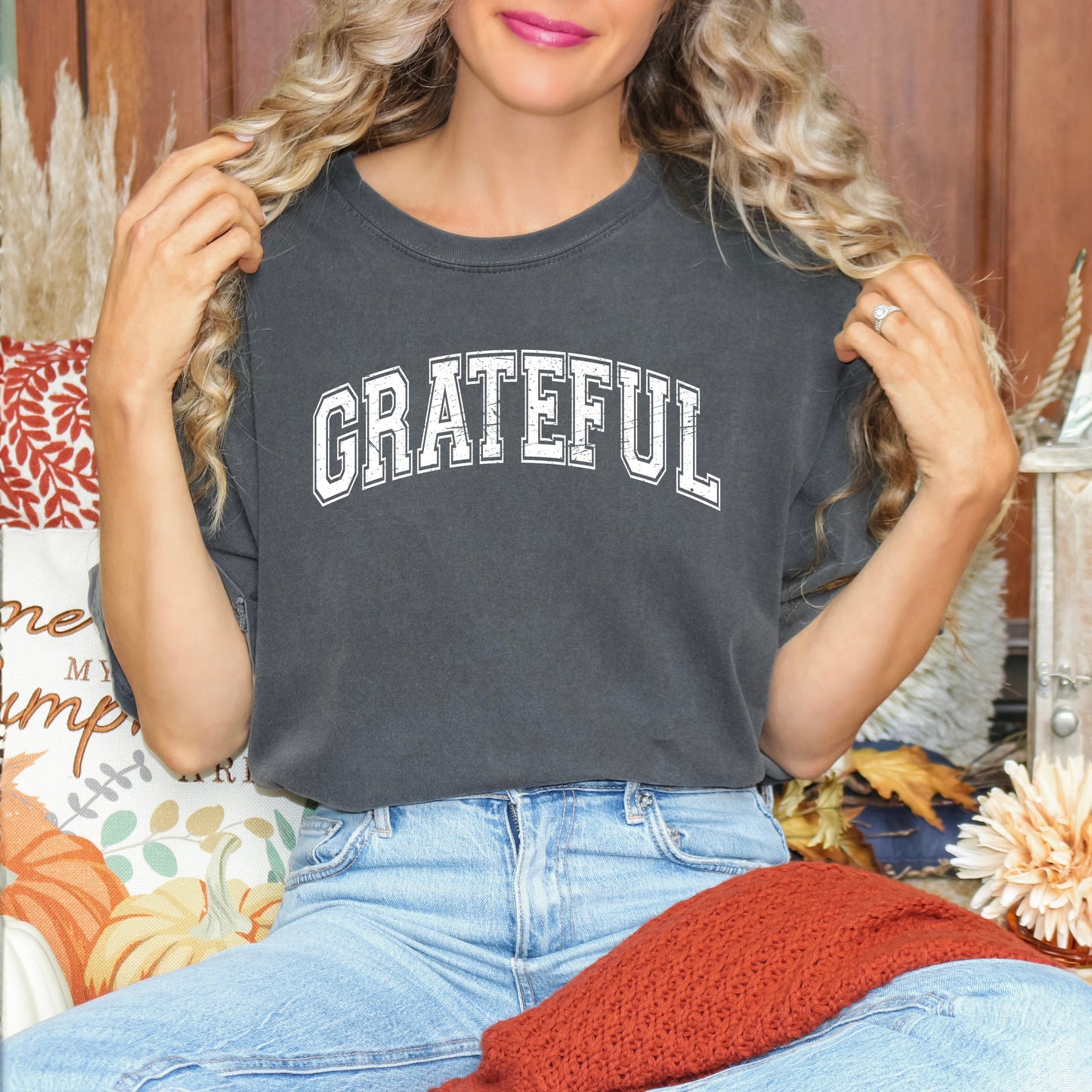 Grateful Varsity | Garment Dyed Tee