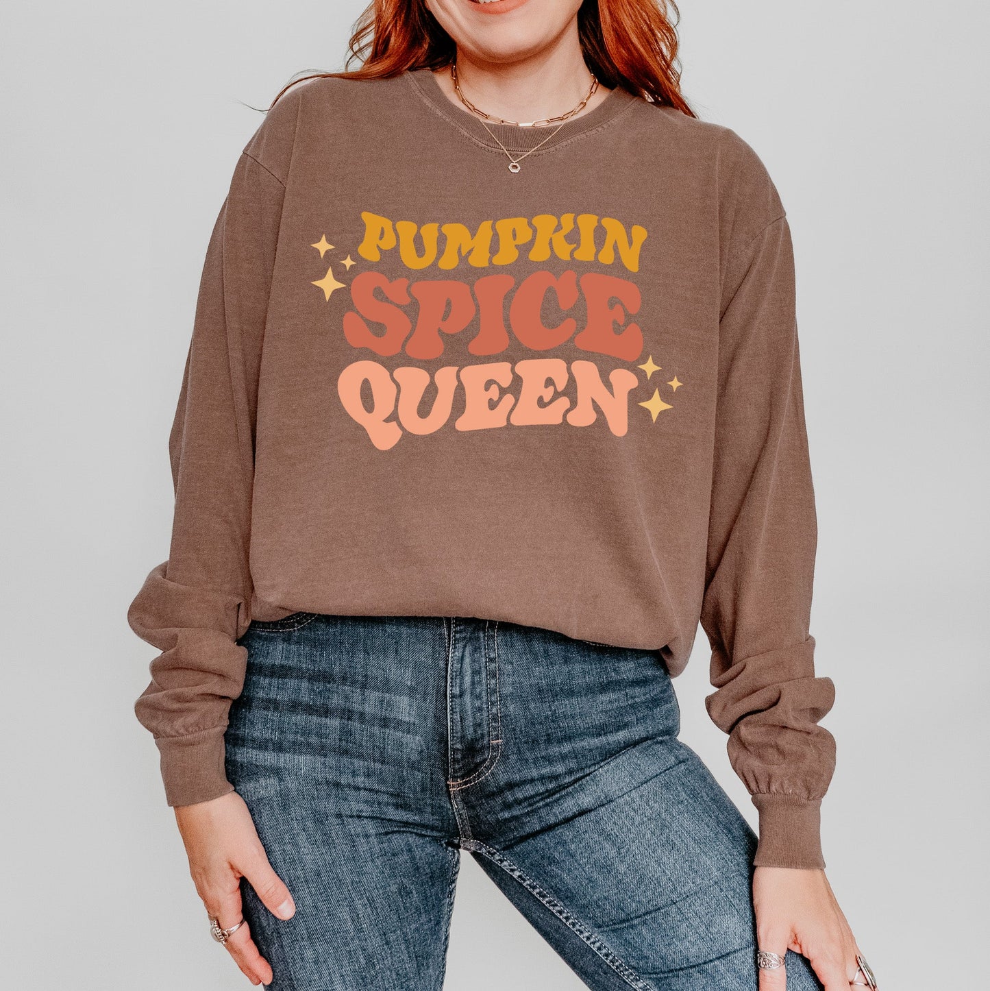 Pumpkin Spice Queen | Garment Dyed Long Sleeve