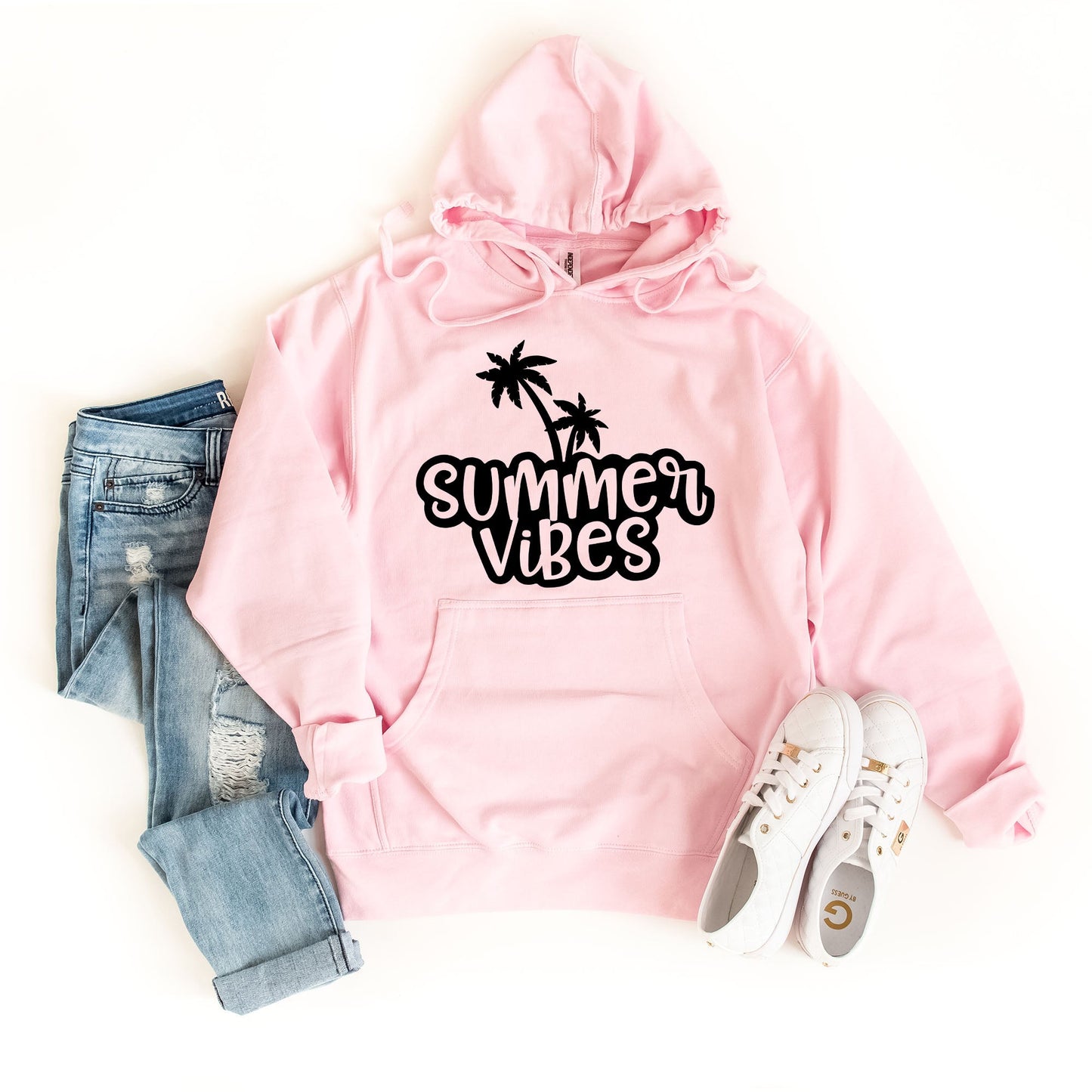 Summer Vibes Cursive Palm Trees | Hoodie