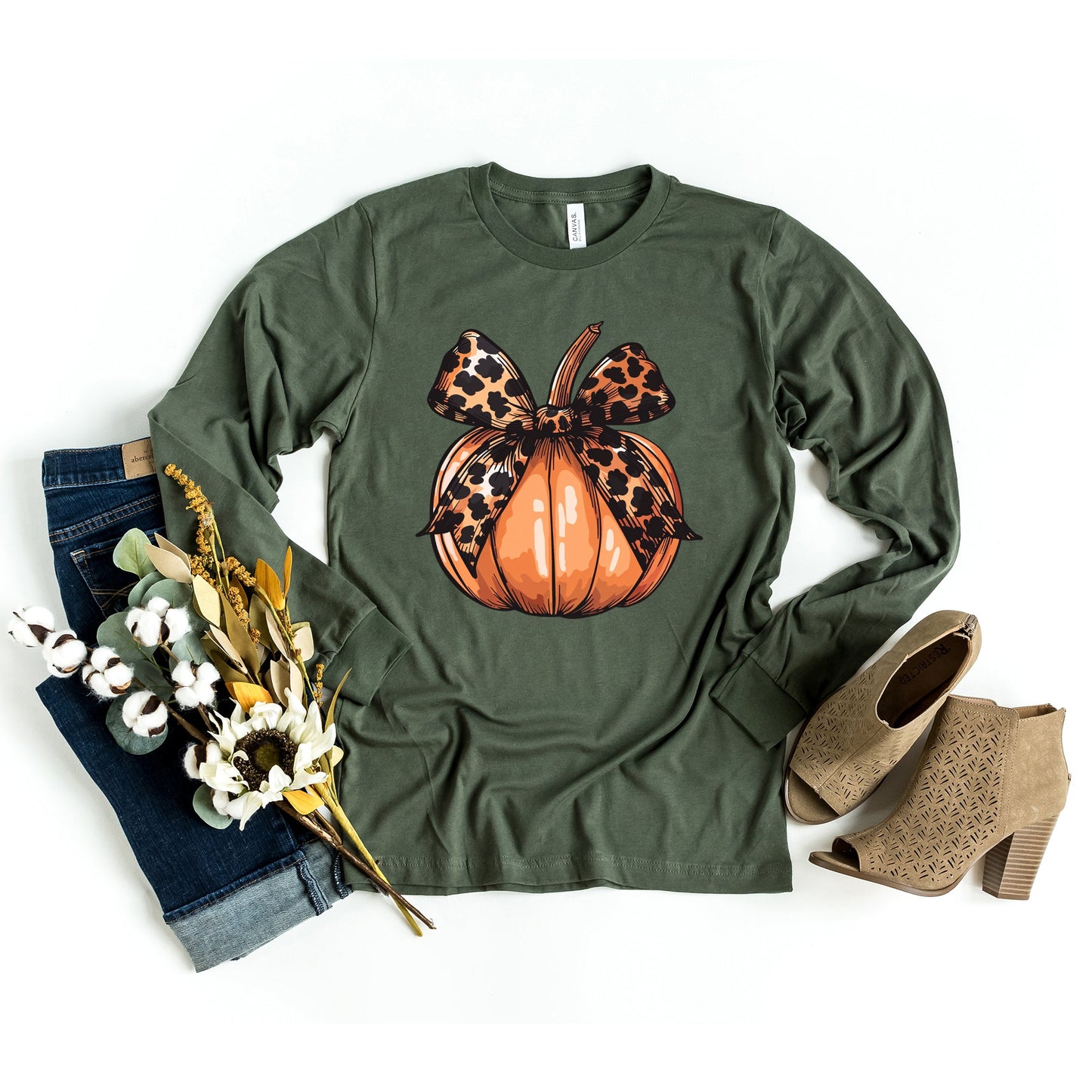 Coquette Fall Pumpkin | Long Sleeve Crew Neck