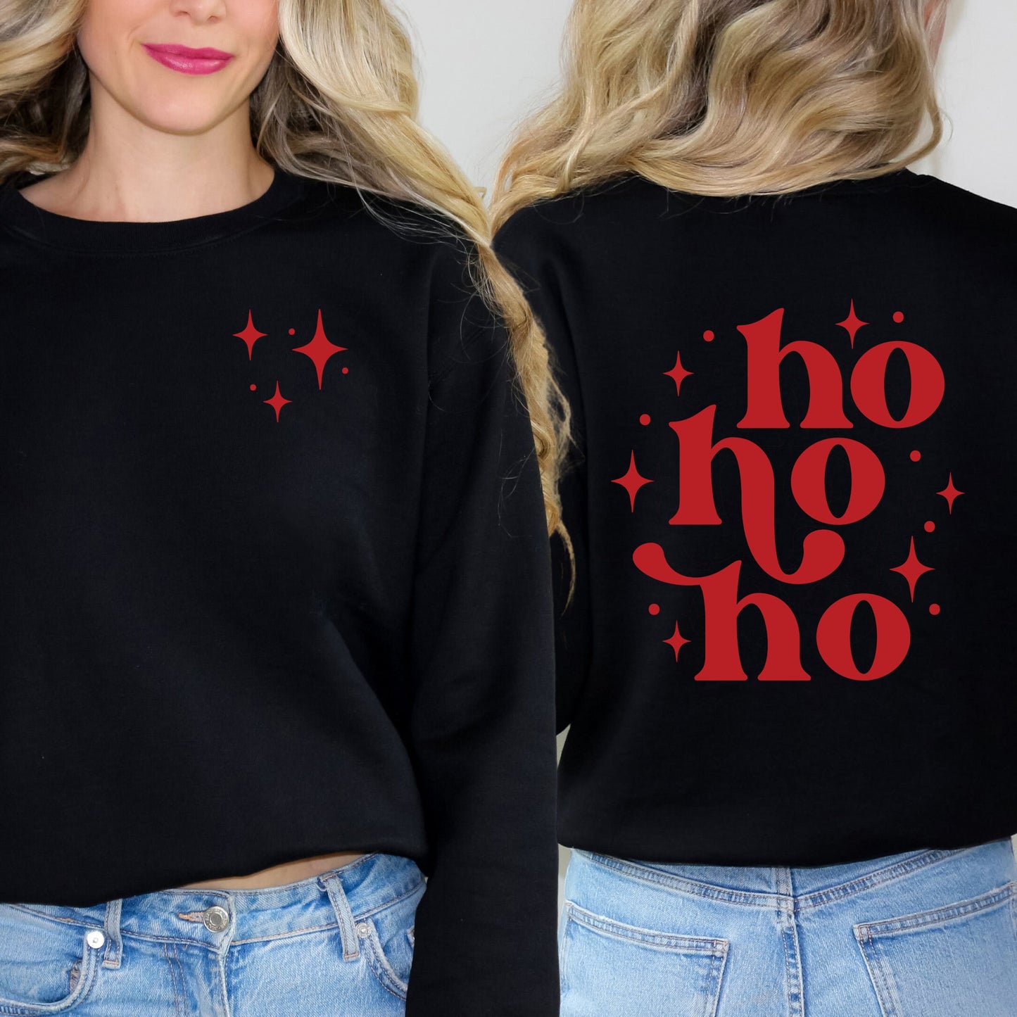 Whimsical Ho Ho Ho | Sweatshirt Front and Back Design