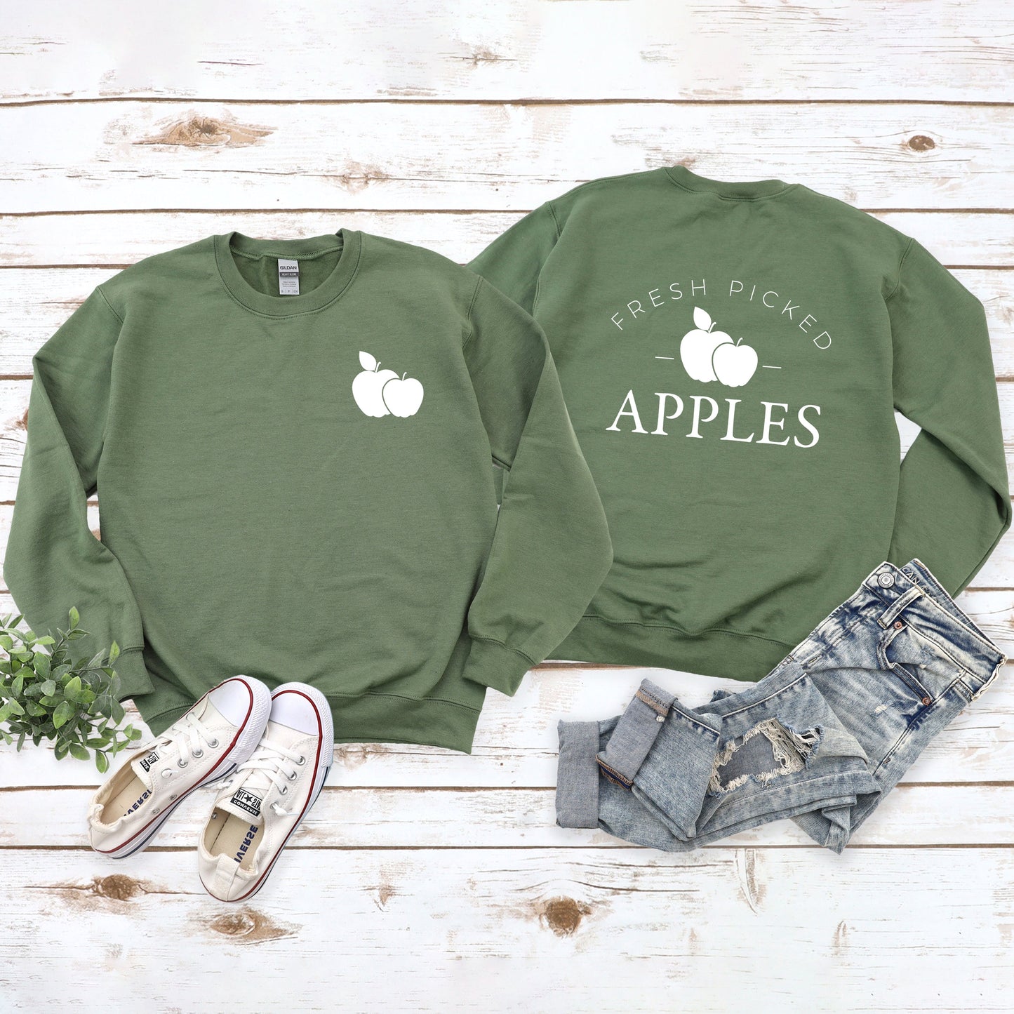 Fresh Picked Apples| Sweatshirt | Front and Back Design