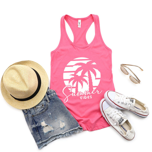 Summer Vibes Palm Trees | Racerback Tank