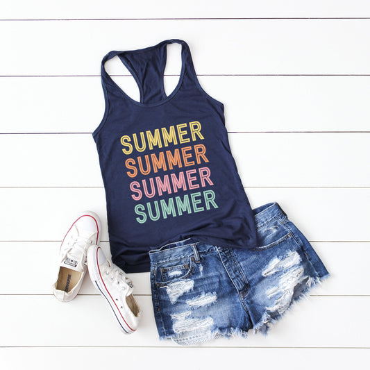 Summer Stacked Colorful | Racerback Tank