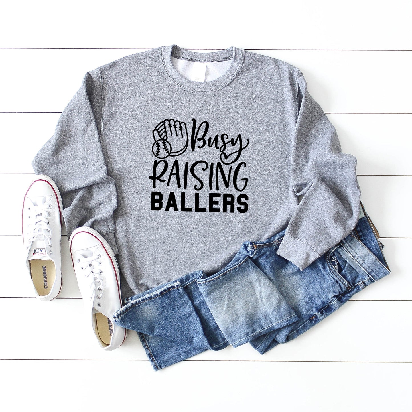 Busy Raising Ballers Baseball | Sweatshirt