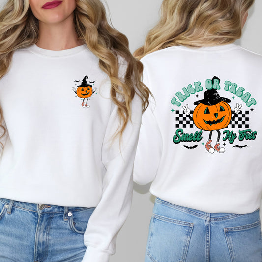 Smell My Feet Pumpkin | Sweatshirt | Front and Back Design