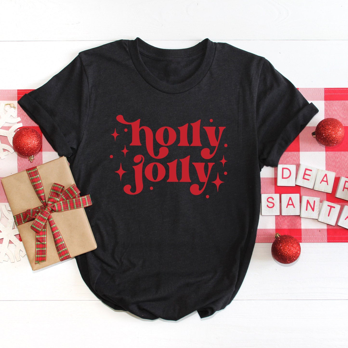 Whimsical Holly Jolly | Short Sleeve Graphic Tee