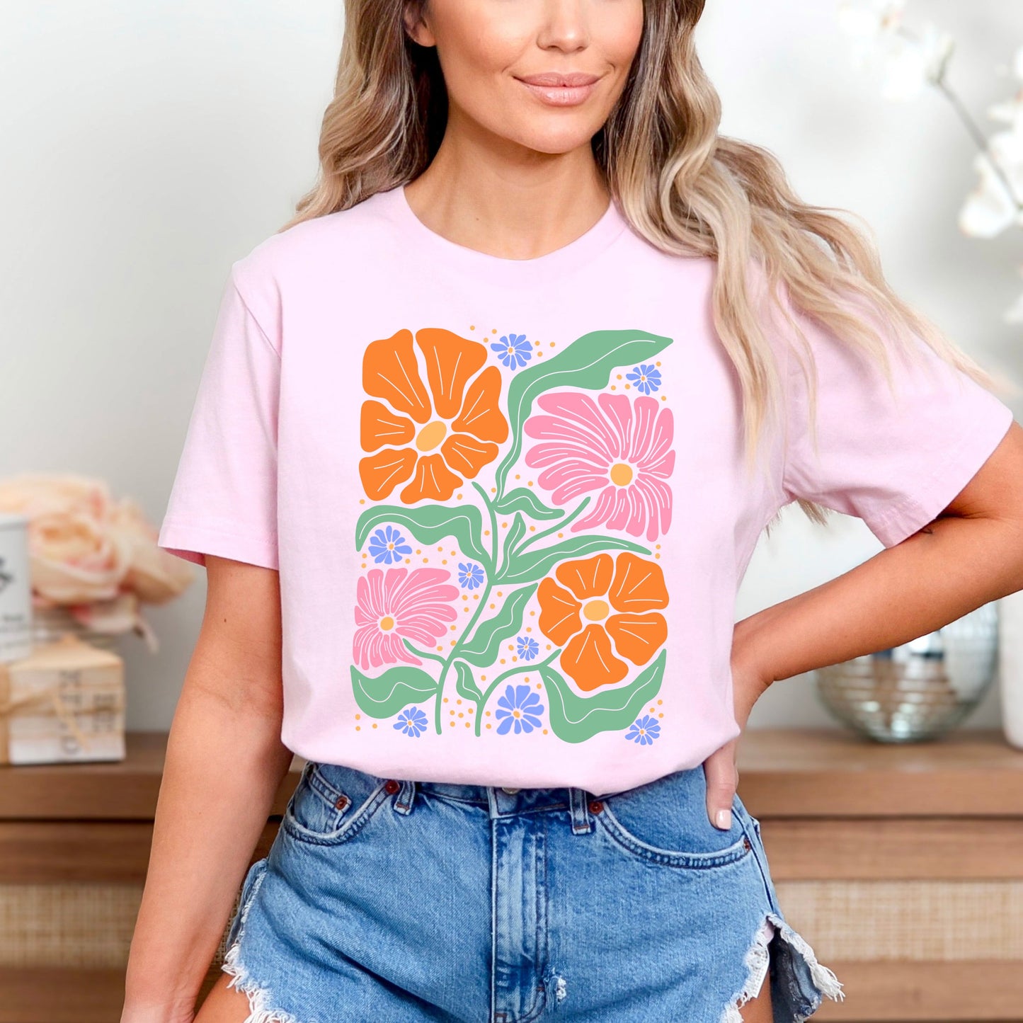 Boho Floral Collage | Short Sleeve Graphic Tee