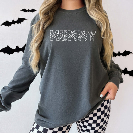 Mummy Halloween | Garment Dyed Long Sleeve